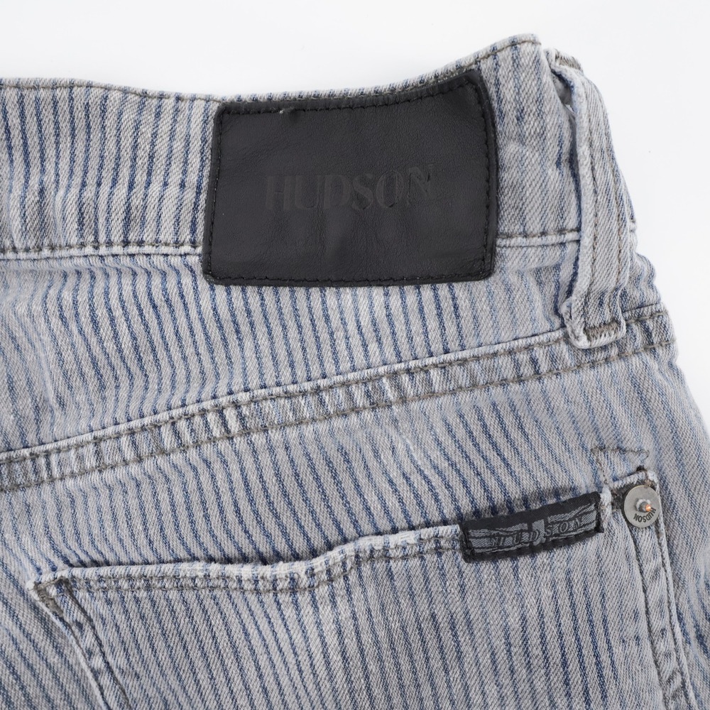 Hudson Hickory Stripe Denim Pants Blue White Mens 31x33 - Flaw